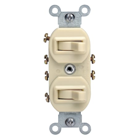 Leviton Leviton 15 amps Three Pole Toggle Duplex Combination Switch Ivory 1 pk 05243-0IS